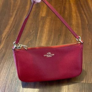 Red Coach Leather Shoulder Bag!